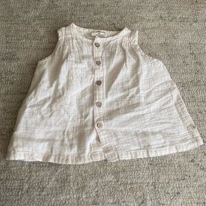 Kids Sleeveless Button-Up Top in Cream